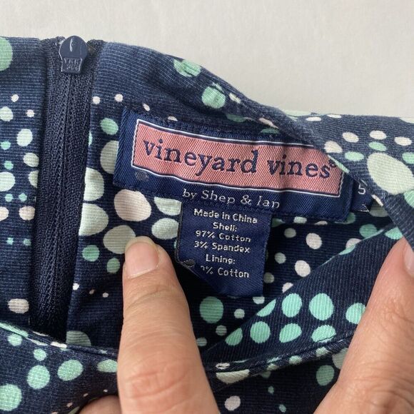 Vineyard Vines Dress Girls Size 5 Blue and Green Sleeveless Lined Summer Preppy - Picture 8 of 12